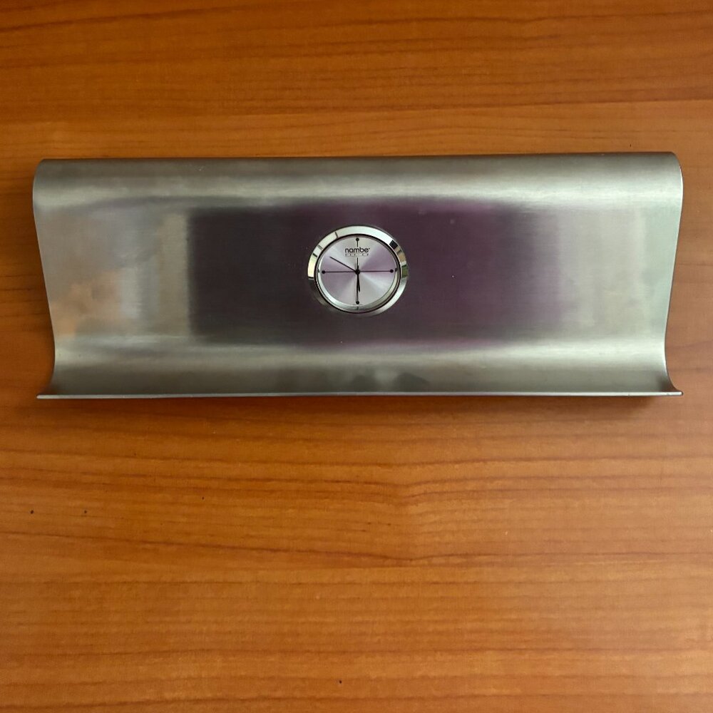 Nambe Art Deco Design  Desk Clock